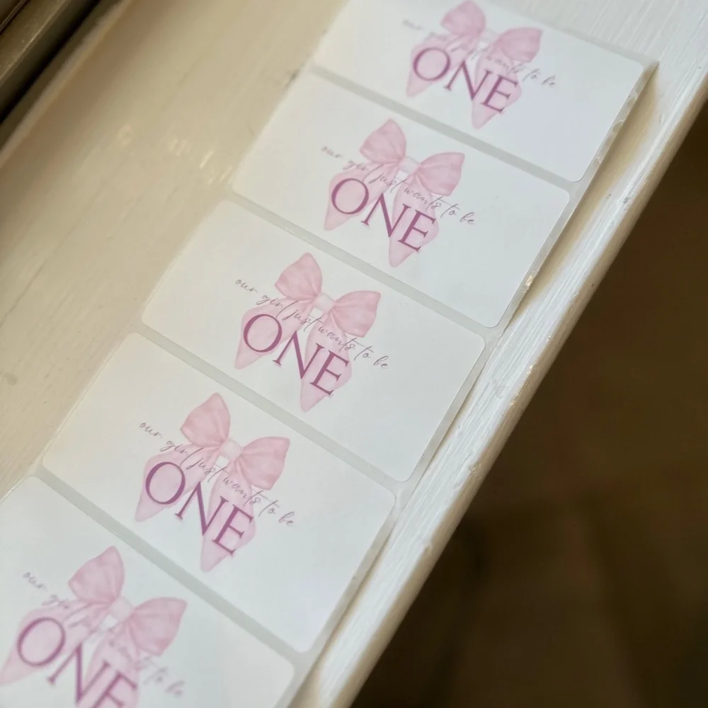 One Year Birthday Party Labels